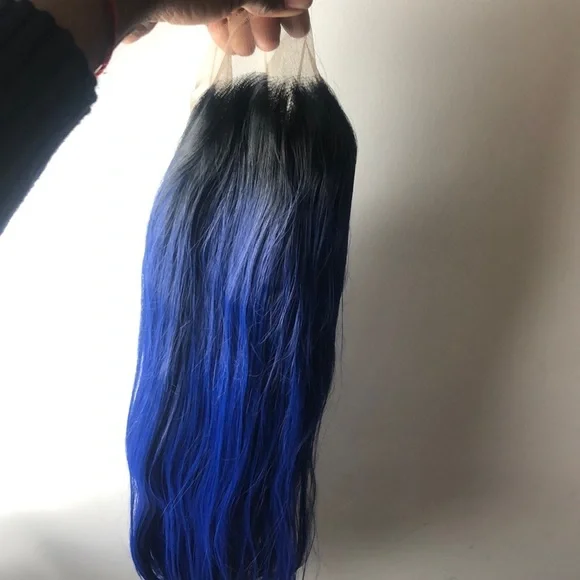 K Jenner blue ombre straight lace front wig *NEW*